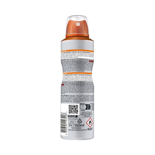 L´ORÉAL PARIS Men expert hydra energetic extrene sport Desodorante en spray para hombre, antitranspirante 72 horas 150 ml.