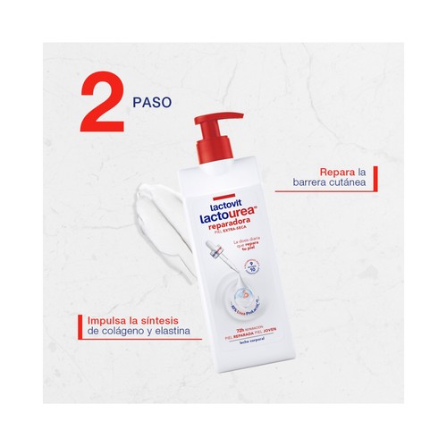 LACTOVIT Lactourea Leche copororal reparadora, para pieles secas y extra secas 800 ml.
