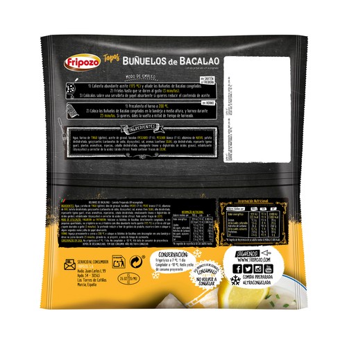 FRIPOZO Buñuelos de bacalao congelados Tapas 500 g.