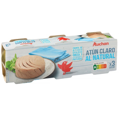 PRODUCTO ALCAMPO Atún claro al natural pack 3 latas 56 g.