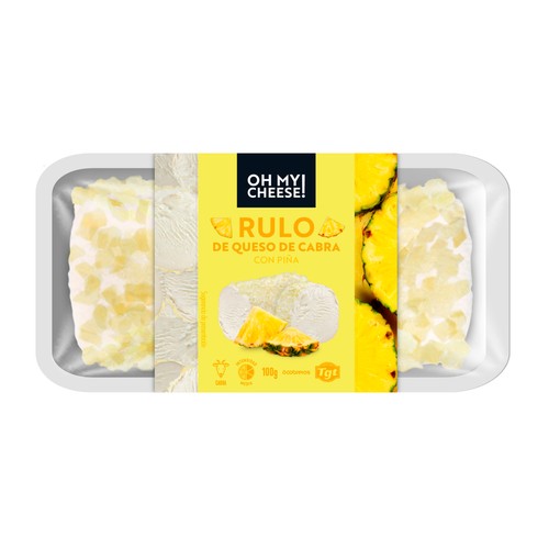 OH MY CHEESE! Rulo de queso de cabra con piña OH MY CHEESE! 100g.