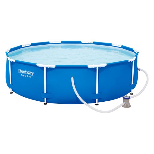 Piscina tubular con estructura metálica BESTWAY medidas 3,05x0,76 mts. con depuradora 1.249 litros/hora