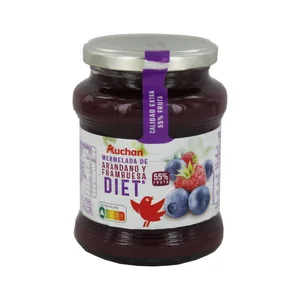 PRODUCTO ALCAMPO Mermelada de arándanos y frambuesa sin azúcares añadidos Diet 350 gr.