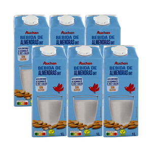 Imagen de AUCHAN Bebida de almendras enriquecida con calcio 6 x 1l. Producto Alcampo