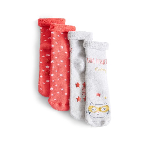 Lote de 2 pares de calcetines antideslizantes para bebé IN EXTENSO, talla 24/26.
