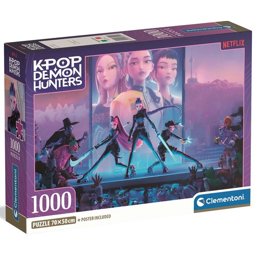 Puzzle 1000 piezas K-POP Demon Hunters, CLEMENTONI.