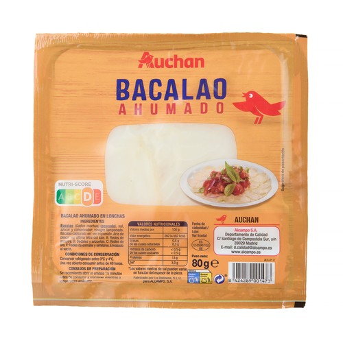 AUCHAN Bacalao ahumado 80 g Producto Alcampo.