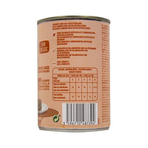 PRODUCTO ALCAMPO Comida para gatos a base de carne de buey PRODUCTO ALCAMPO 400 g.