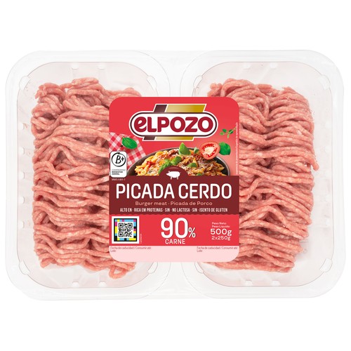 EL POZO Preparado de picada de cerdo (burger meat) 2 x 250 g.