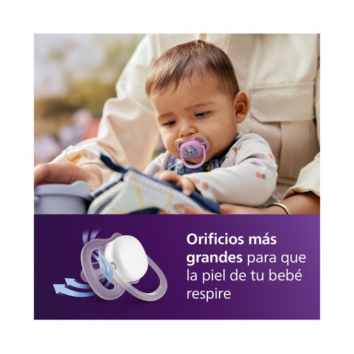AVENT Ultra air de Philips Chupetes de 6 a 18 meses, con tetina con diseño ortodóntico 2 uds.