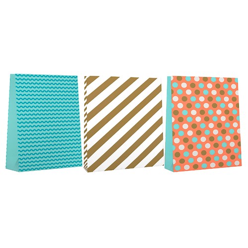 Bolsa de regalo, 320x450x100 L, 3 diseños surtidos, PRODUCTO ECONÓMICO ALCAMPO.
