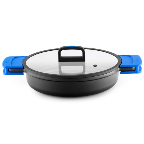 Cacerola baja 28cm de aluminio fundido con asas y tapa Solid Pro, MONIX