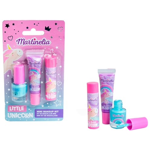 MARTINELIA Little unicorn Kit de maquillaje infantil (bálsamo, brillo de labios y pintauñas)