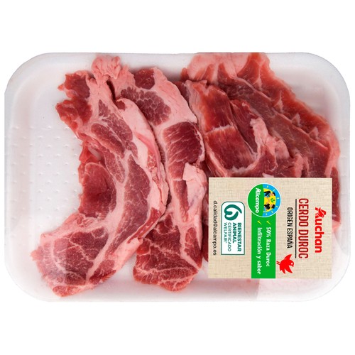 ALCAMPO CULTIVAMOS LO BUENO Filetes de aguja de cerdo raza Duroc.