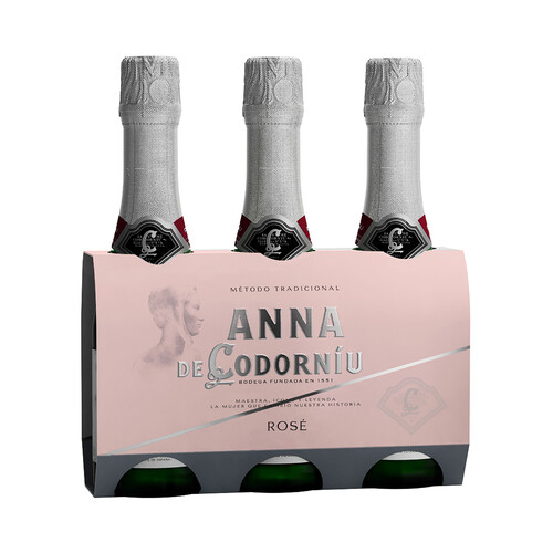 ANNA DE CODORNIU Cava brut rosé, elaborado siguiendo el método tradicional ANNA DE CODORNIU benjamin 3 x 20 cl.