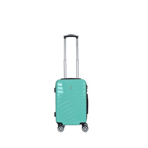 Maleta de cabina rígida de color menta de 55 cm y 8 ruedas ABS, AIRPORT ALCAMPO.