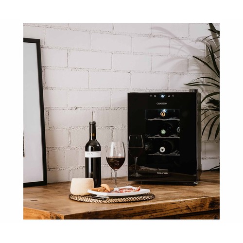 Vinoteca TAURUS CHANSON WC12T, 12 botellas, eficiencia energética: G, H: 46cm, A: 34,5cm, F: 48cm.