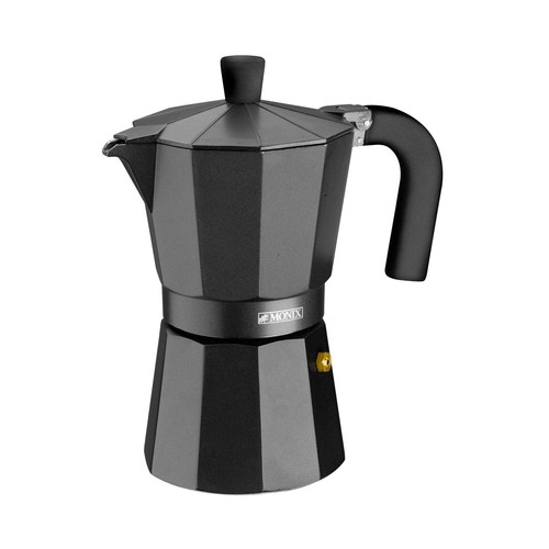 Cafetera de aluminio Vitro Noir, 9 tazas, MONIX