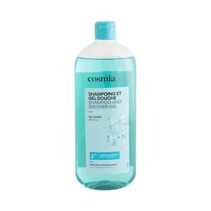 COSMIA Gel y champú para baño y ducha con sal marina 750 ml.