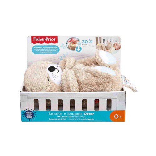 FISHER PRICE Nutria Hora de Dormir - Peluche Musical - Con Movimiento, Sonidos y Luces Relajantes - Regalo para Bebés de 0+ Meses (FXC66)