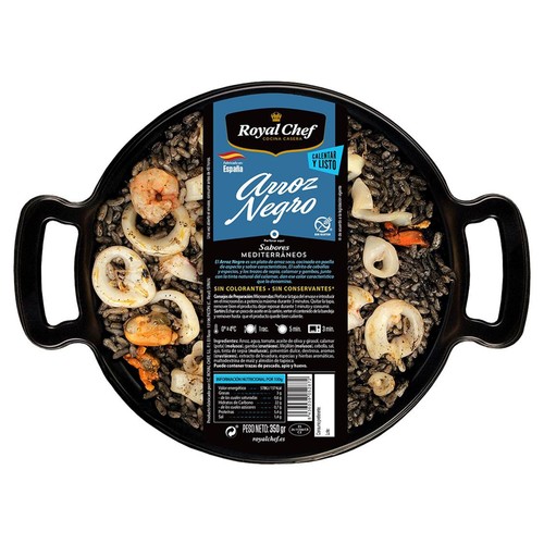 ROYAL CHEF Arroz negro sin gluten, listo para calentar y comer 350 g.