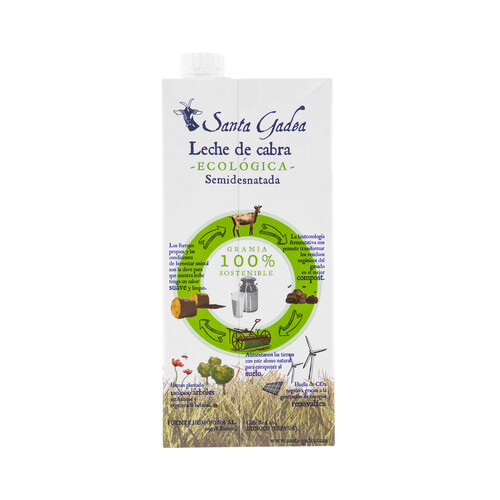 SANTA GADEA Leche semidesnatada de cabra ecológica SANTA GADEA 1 l.