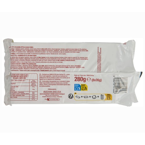 PRODUCTO ALCAMPO Genovesas de cacao 8 uds. 280 g.