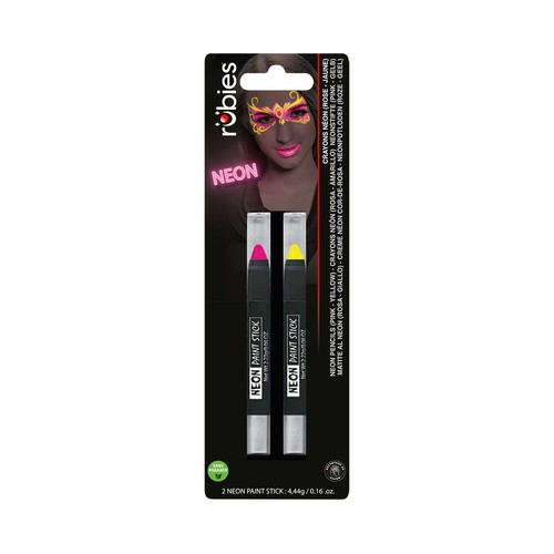 Dúo 2 lápices cosmético, colores amarillo y rosa neón. RUBIES