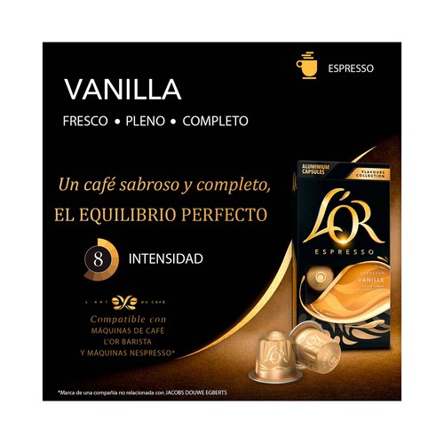 L"OR Café en cápsulas sabor vainilla 10 uds. 52 g.