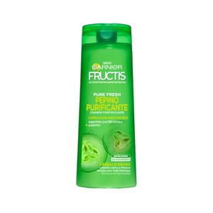 FRUCTIS Pure fresh de Garnier Champú fortificante sin parabenos ni silicona, para cabello graso 360 ml.
