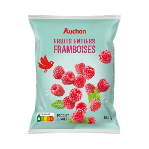 AUCHAN Frambuesas enteras ultracongeladas 600g