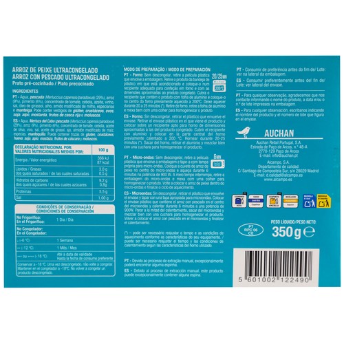 AUCHAN Arroz con pescado 350 g. Producto Alcampo