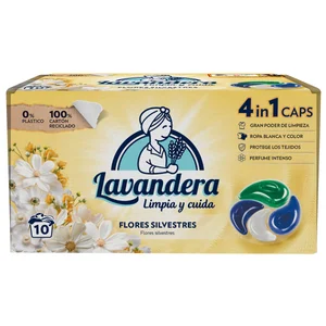 LA ANTIGUA LAVANDERA Detergente en cáspsulas 4 en 1 con aroma a flores silvestres 10 uds.