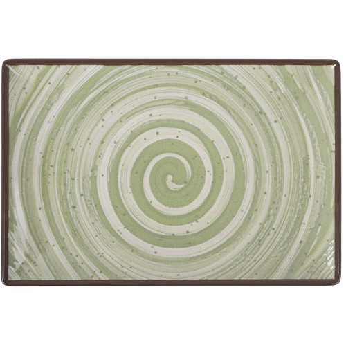 Fuente rectangular 30x20cm melamina, modelo Loop verde ELITE