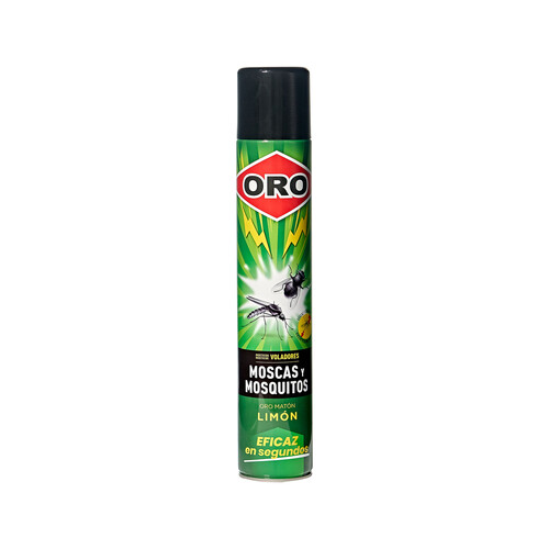 ORO Spray para matar mosquitos y moscas, limón ORO 750 ml.