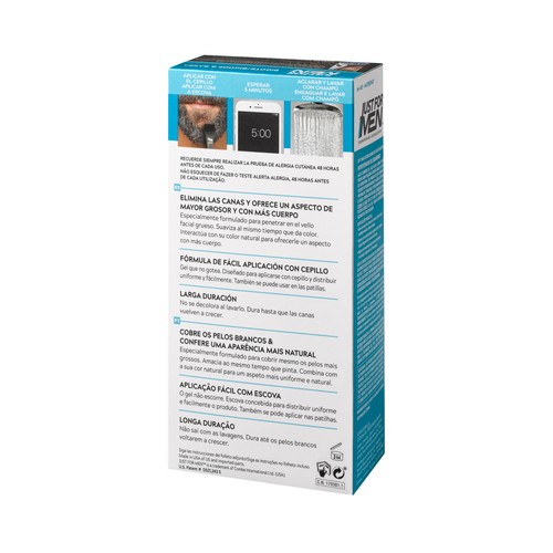 JUST FOR MEN Colorante en gel para barba, bigote y patillas tono M-45 moreno JUST FOR MEN 15 ml.