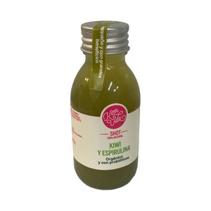 KOMVIDA Kombucha ecológica con probióticos, kiwi y espirulina  botella 100 ml.