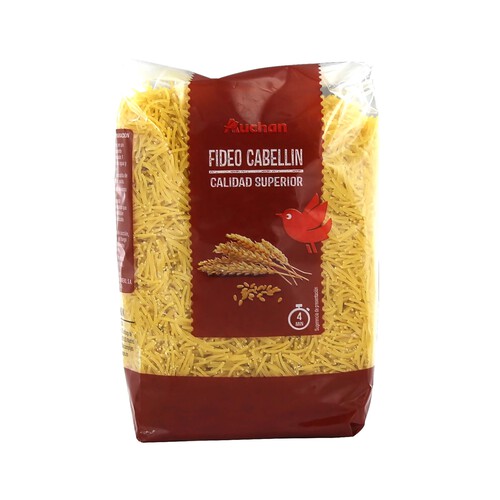 Pasta fideo cabellín PRODUCTO ALCAMPO paquete de 500 g.