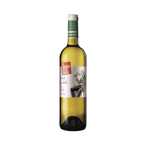 Vino blanco semidulce con denominación de origen calificada Rioja EL MARIDO DE MI AMIGA botella de 75 cl.