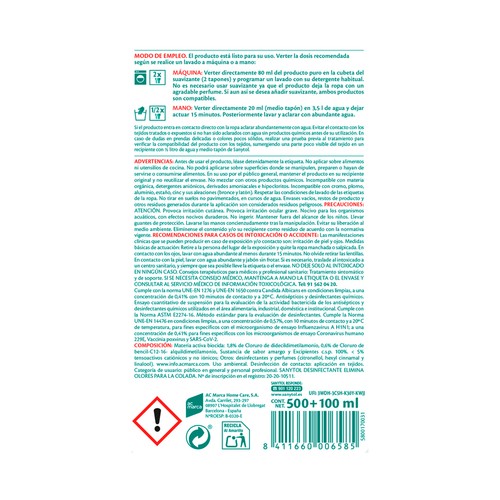 SANYTOL Eliminador de olores y desinfectante textil sin lejía 500 ml.