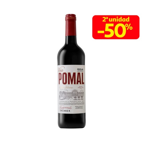 Vino tinto crianza con denominación de origen Rioja VIÑA POMAL botella 75 cl.
