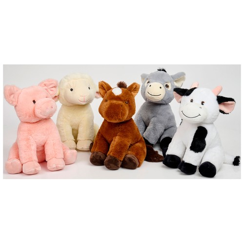 Peluches Animales de Granja 29cm Materiales Sostenibles, modelos surtidos ONE, TWO FUN