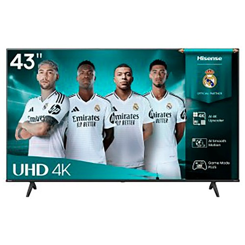 Televisión 109,2cm (43") LED HISENSE 43A6Q 4K, VIDAA, Ultra HD, 3 HDMI, 2USB, Bluetooth, Dolby Vision, HDR10.