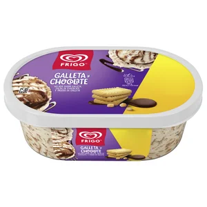 FRIGO Tarrina de helado de galleta con salsa de chocolate y trozos de galleta 900 ml.