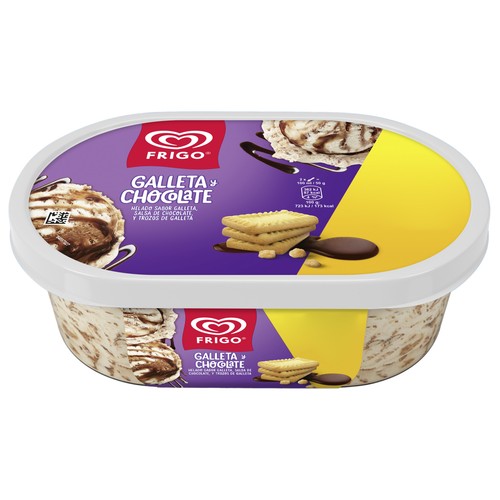 FRIGO Tarrina de helado de galleta con salsa de chocolate y trozos de galleta 900 ml.