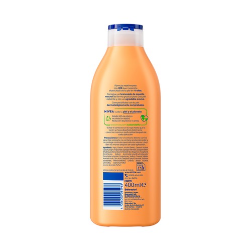 NIVEA Q10 Loción corporal reafirmante y autobronceadora, para tonos de piel claro o medio 400 ml.