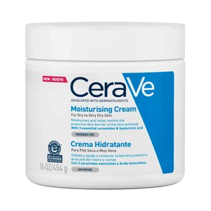 CERAVE Crema hidrantante sin perfume, para pieles secas a muy secas 454 g.