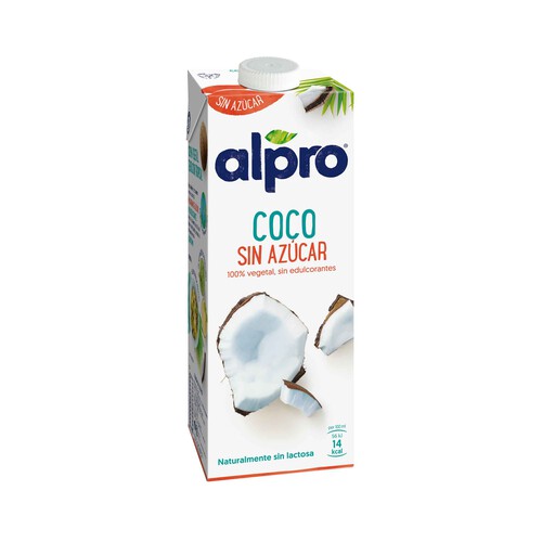Bebida de coco 100% vegetal, sin azúcar ni edulcorantes ALPRO 1 l.