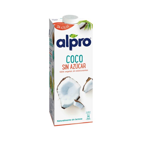 ALPRO Bebida de coco 100% vegetal, sin azúcar ni edulcorantes 1 l.