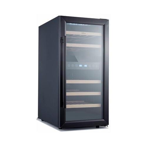 Vinoteca QILIVE Q-6333 24 botellas, 2 zonas de frío, Clasificación energética F,  entre 5-18º, H: 85cm, A: 40cm, F: 60cm.